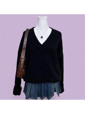 not monday ella black cashmere downtown it girl elevated basic oversized vneck s